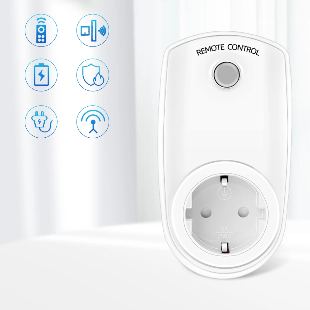 9938P Wireless Smart Remote Control Socket Power EU US UK FR Plug with Remote Control Outlet Switch 220V 230V