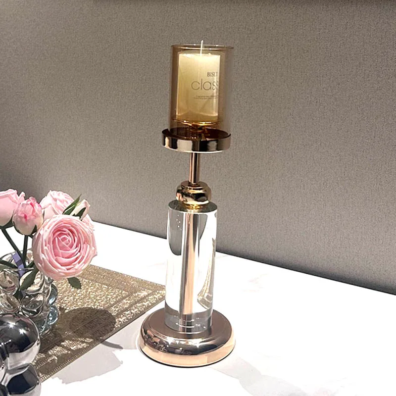 

Gold Glass Candle Holder Elegant Wedding Candle Holder Luxury Decoration Home Bedside Bedroom Birthday Beauty Table Accessories