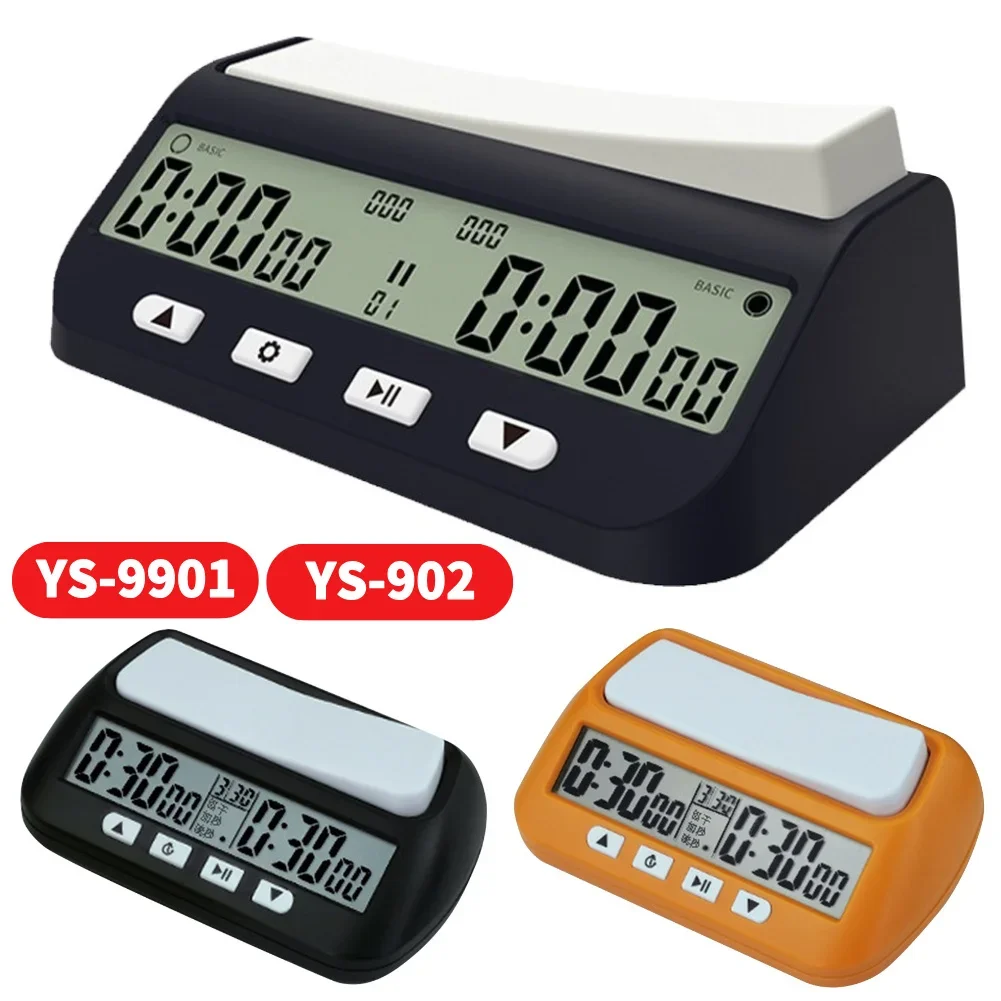YS9901/YS902 Portable Digital Chess Clock with Basic Delay and Positive Time Features Competition Game Stopwatch for Board Games