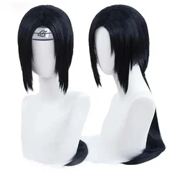 Anime Uchiha Itachi Cosplay Wig Itachi Uchiha Long Straight Black Heat Resistant Synthetic Hair Anime Cosplay Wigs