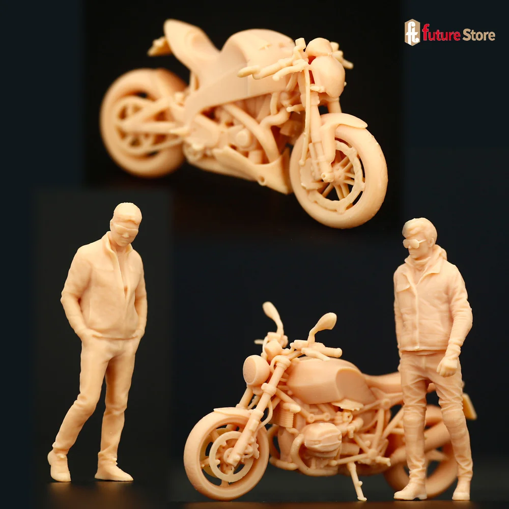 

3D Print Diorama 1/64 1/43 A191 Motorcycle Boys A325 Male Figures Miniatures Sand Table Scene Props Model For Cars Toys Decor