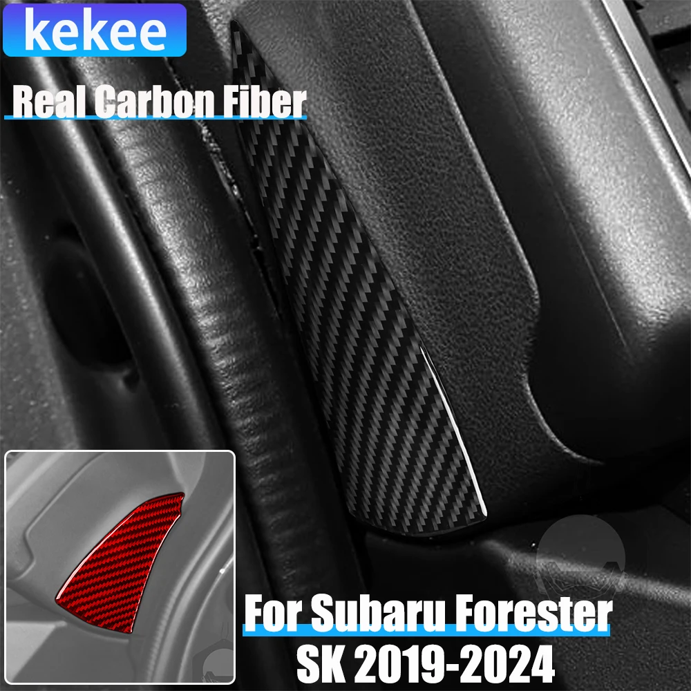 

Real Carbon Fiber Car Accessories Dashboard Side Panel Cover Soft Sticker For Subaru Forester SK 2019 2020 2021 2022 2023 2024