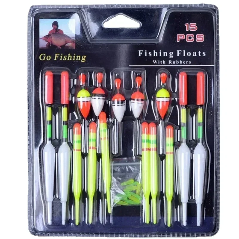 15 Pcs/Card Float Various Sizes Fish Float Fishing Gear Fishing Supplies Accessories Fish Float Set Fishing Carp Acessories