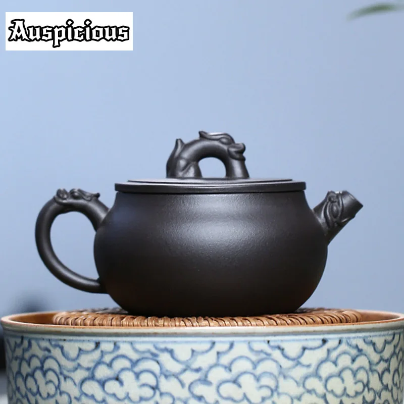 250ml Authentic Yixing Purple Clay Teapots Raw Ore Black Mud Handmade Tea Pot Household Zisha Filter Kettle Chinese Teaware Gift