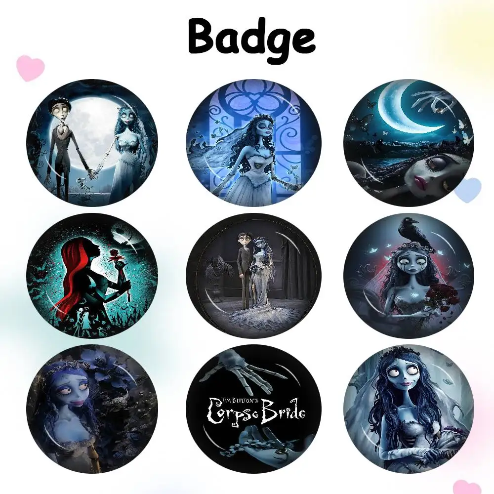 Broches de dibujos animados de La Novia Cadáver, insignias de dibujos animados lindas, pin de solapa para chaqueta y jeans, accesorio de regalo