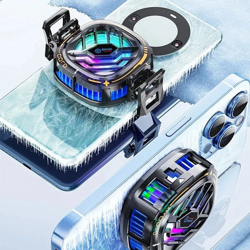 

2-в-1 мощный мощный охлаждающий полупроводниковый радиатор для мобильного телефона с магнитным креплением и зажимом