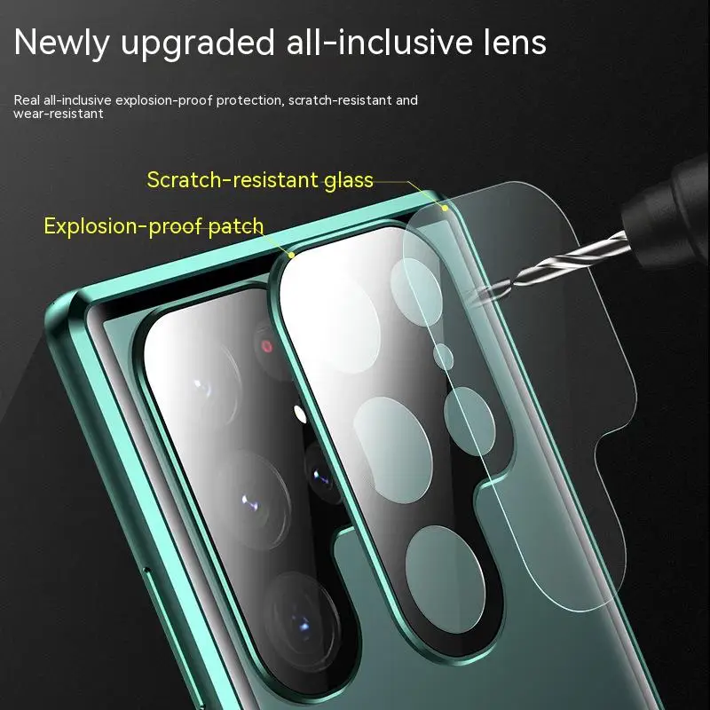 For Samsung Galaxy S23 S22 S24 Ultra Case 360°Full Surround Screen Glass Camera Metal aluminum Magnetic MagSafe Protection Cover