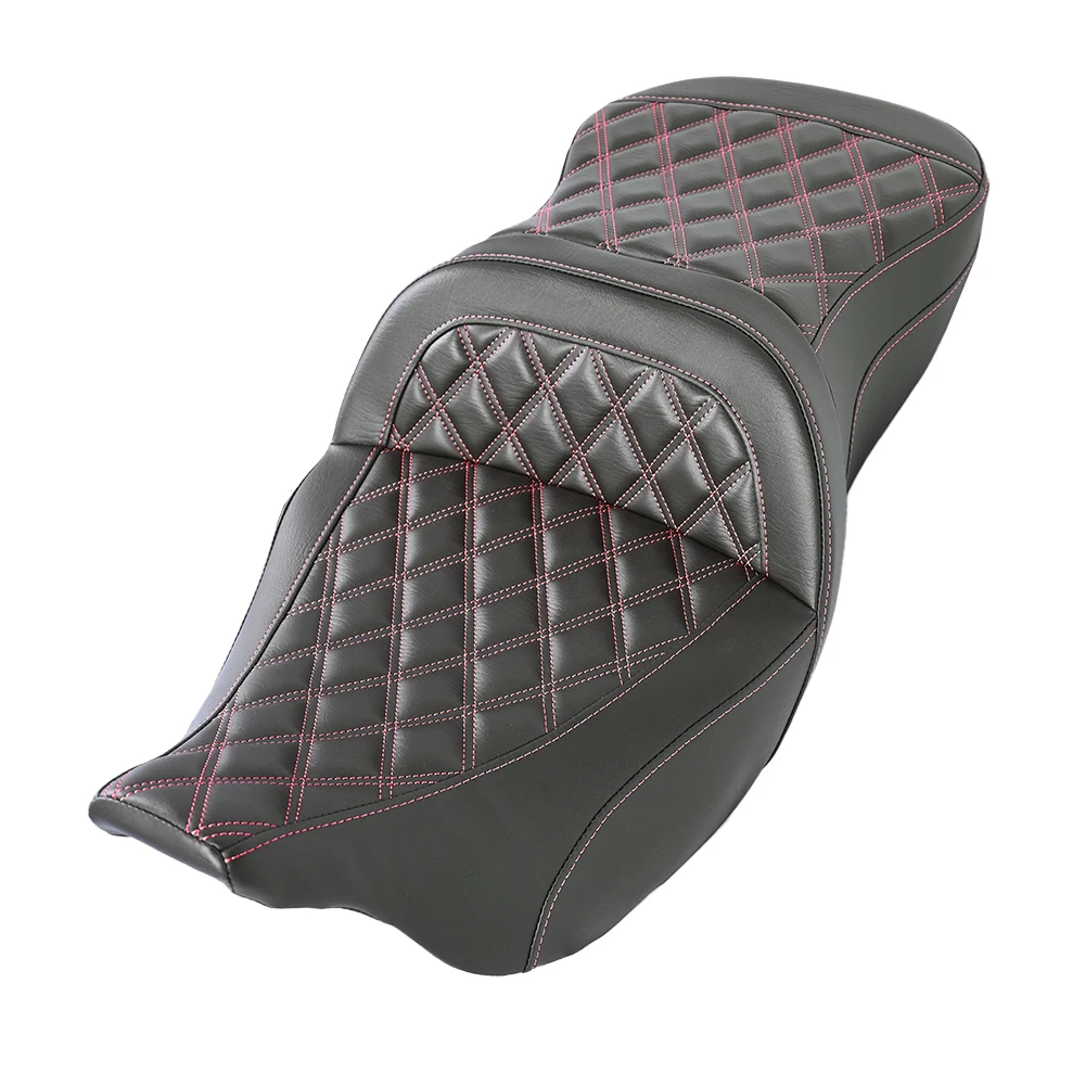 أريكة كبيرة بخياطة ملونة للدراجة النارية و2 جل داخل المقعد لدراجة Harley Touring Street Glide Road Glide Road King 2008-2023 #3