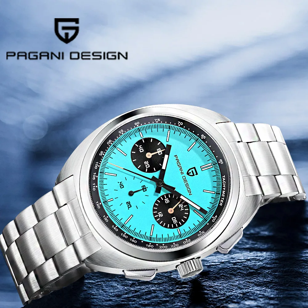 2026 Pagani design men's quartz Watch fashion retro Panda dial hand men's sports Vk63 Chronograph top Sapphire Mirror watch men