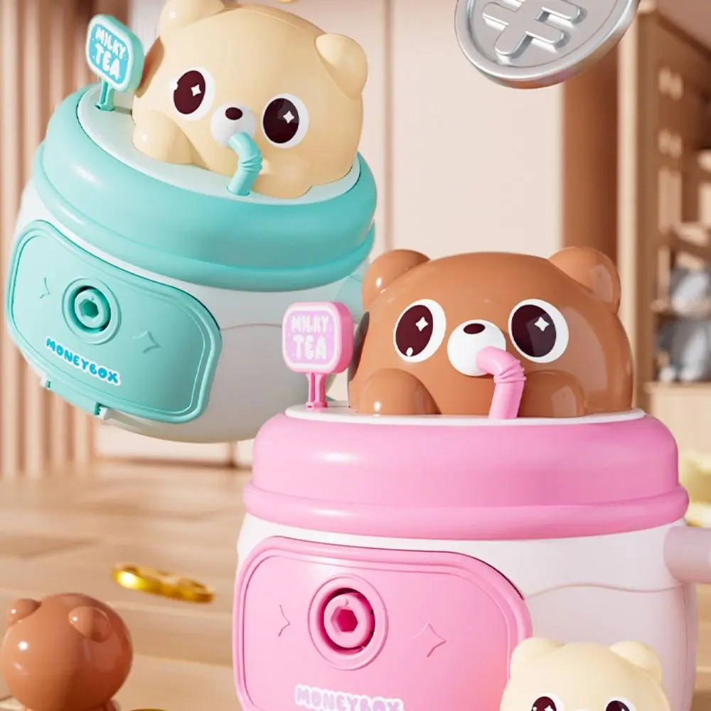 Simulated Bear Water Cup Storage Tank Savings Tank Animal Design Money Organizer Jar Cartoon Openable Money Storage Pot Kid Toy