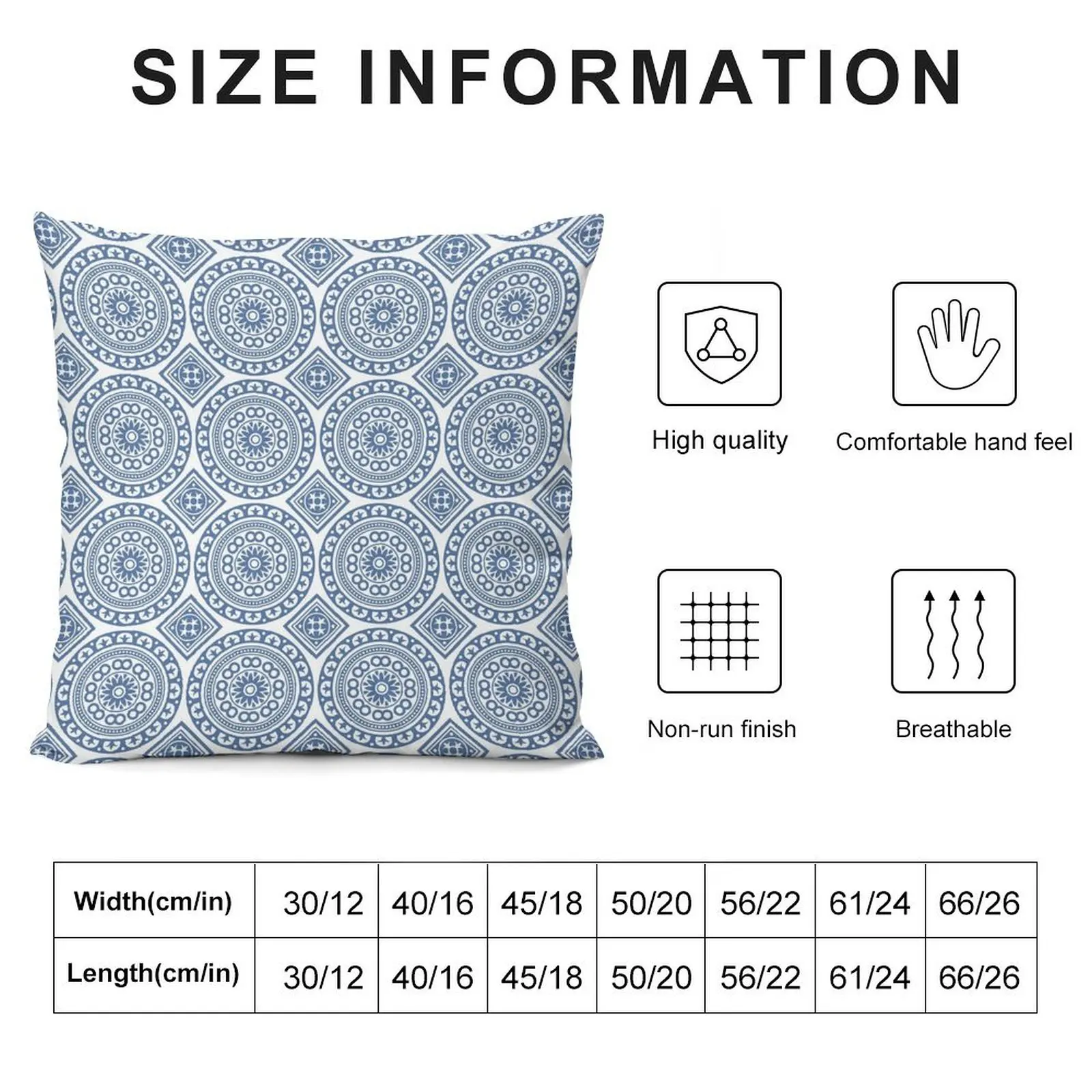 Blue Portuguese Tile Nine Circles Throw Pillow Decorative Pillow Covers For Sofa Couch Pillows pillow