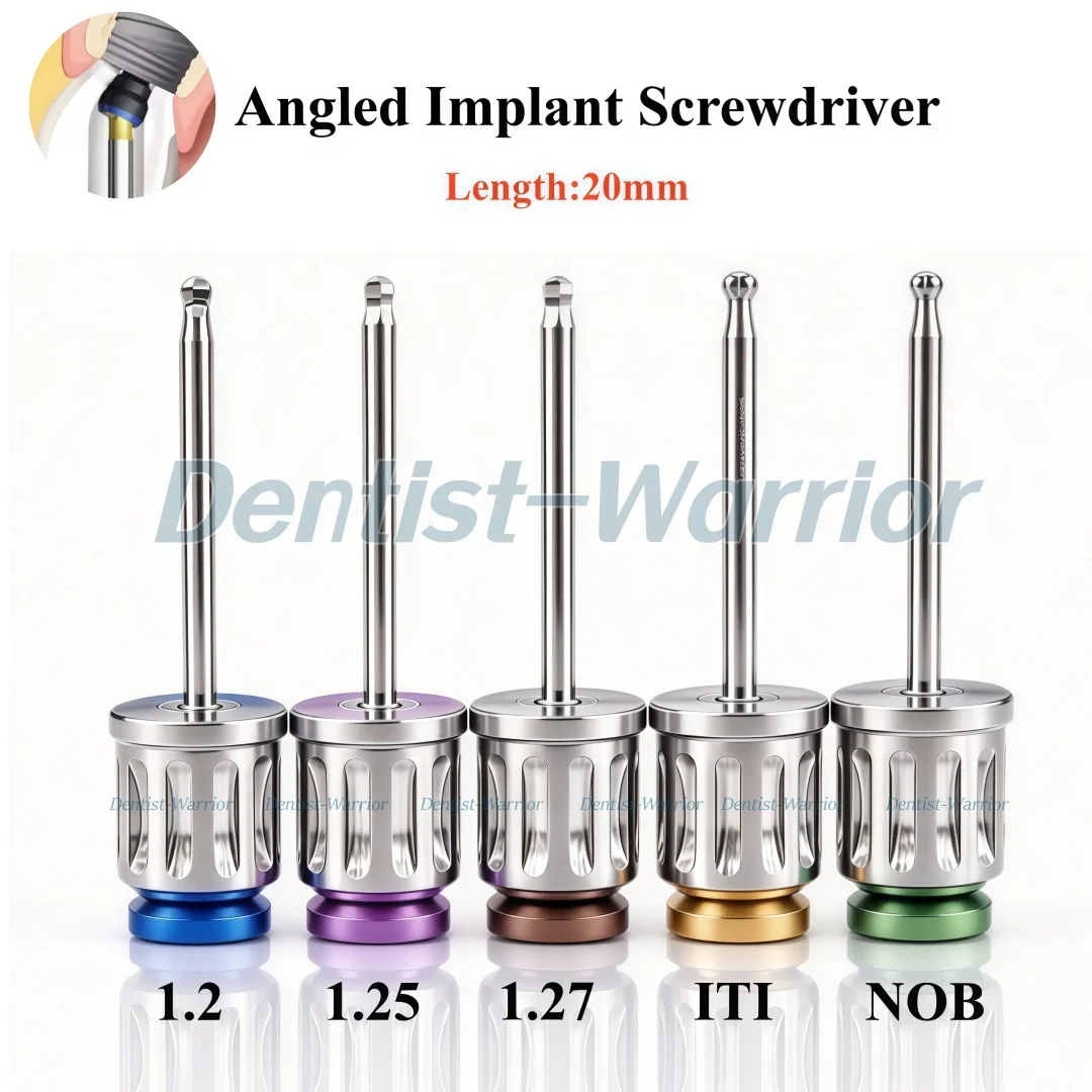 5Szie Dental Angled Implant Restoration Screwdriver Angulated Screw Channel Driver ASC ITI/NOB 20mm