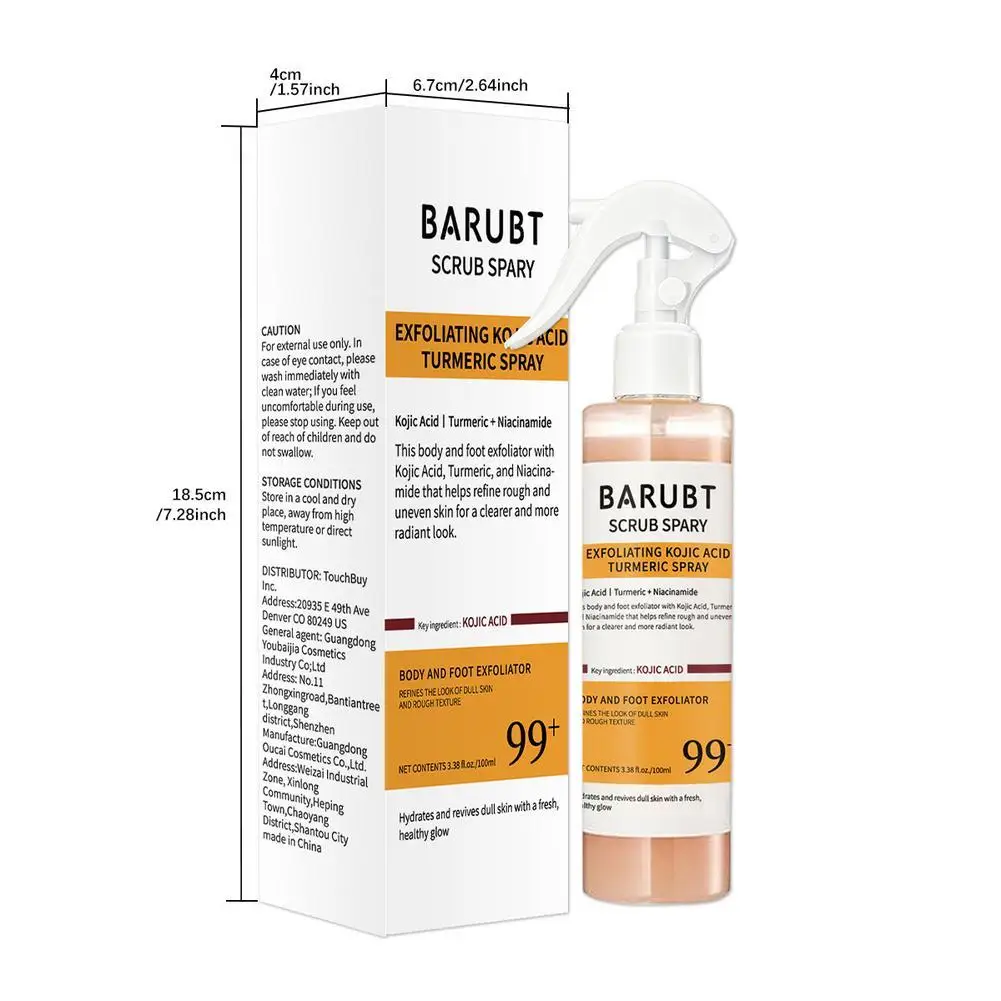 

100ml Curcumin Kojic Acid Turmeric Spray Gentle Exfoliating Moisturizing Peel Shot Nourishing Faical Body