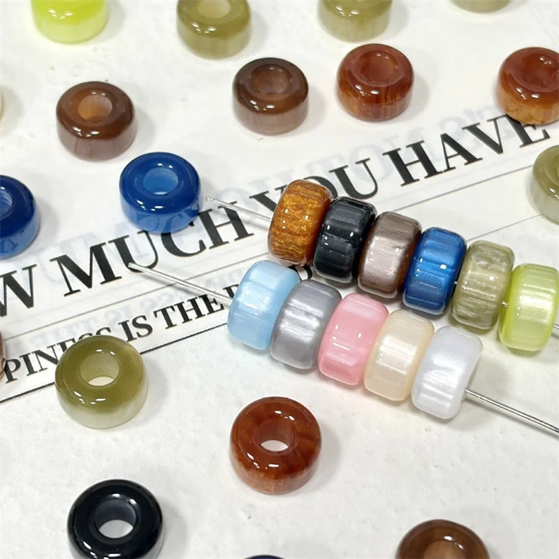

Wholesale 230pcs/lot 12mm color print geometry Wheel shape resin big hole beads diy jewelry garment garment accessory