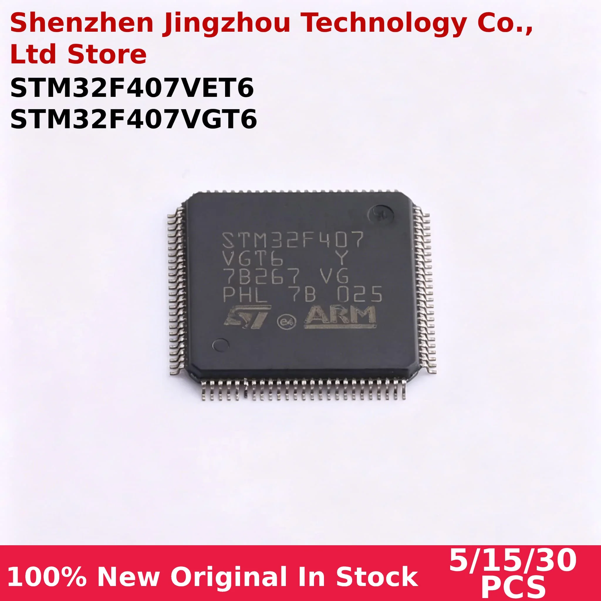

1/10/30PCS 100% New STM32F407VET6 STM32F407VGT6 STM32F407 VET6 STM32F407 VGT6 QFP-100 Chipset