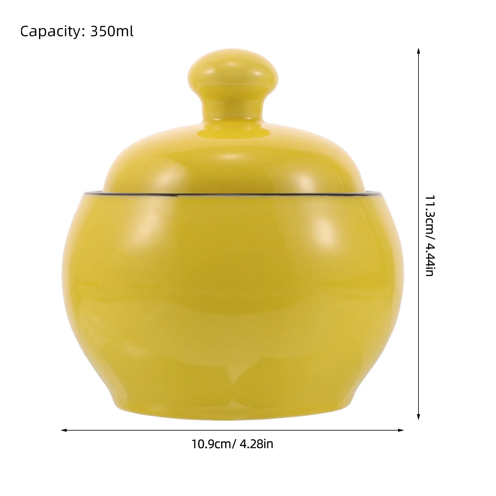 Ceramic Sugar Jar Drum-Shaped Vintage Candy Container 350Ml Kitchen Salt Spice Storage Pot Wide Mouth Glazed Lid Easy Opening view 2