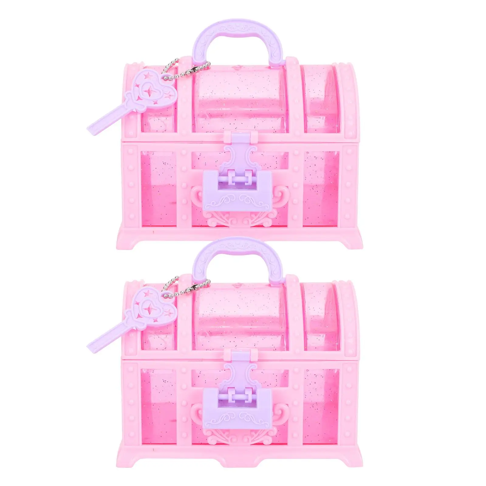 

Children's Makeup Box 2 Pcs Plastic Treasure Chest Girls Jewelry ganizer Toys Girly Boxes Toddler Storage