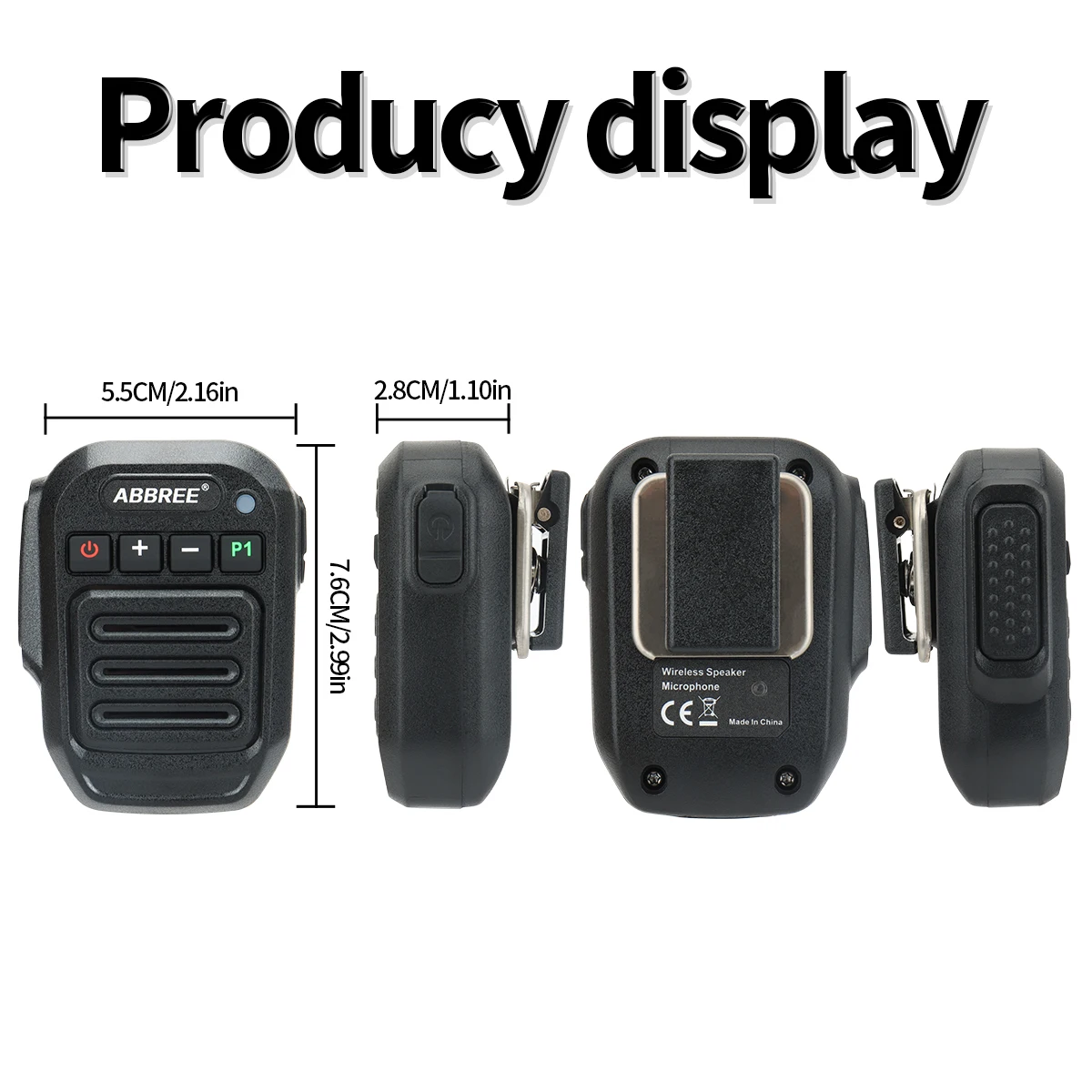 Microphone Bluetooth Sans Fil PLACKE Pour Talkie-Walkie Baofeng Quansheng - Haut-Parleur Portable Pour Radios Amateurs