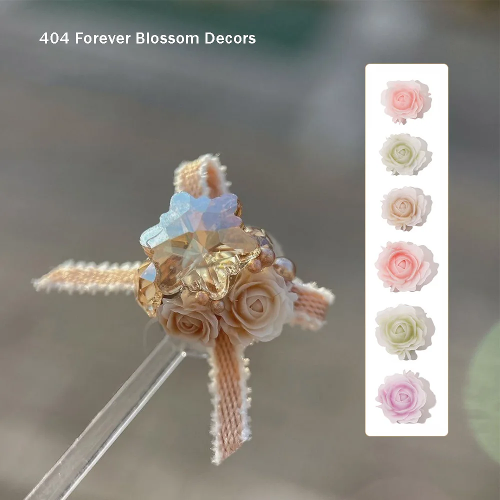 -Forever Blossom- Elegant Young Lady Rose Charms Mix Size Color Flower Resin Ornaments Insider Gradient Detailed Accessories 404