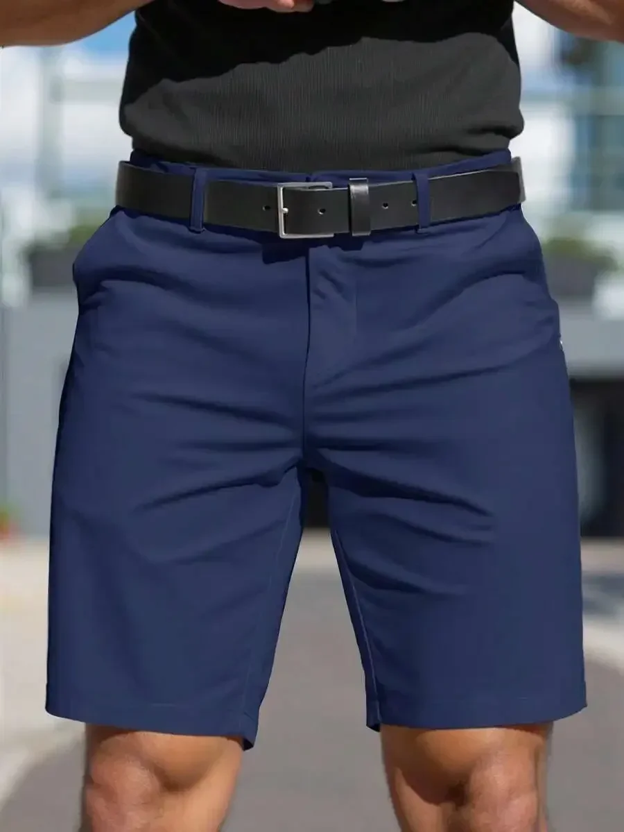 

Mens Casual Blue Shorts With Belt Loop Spring Summer