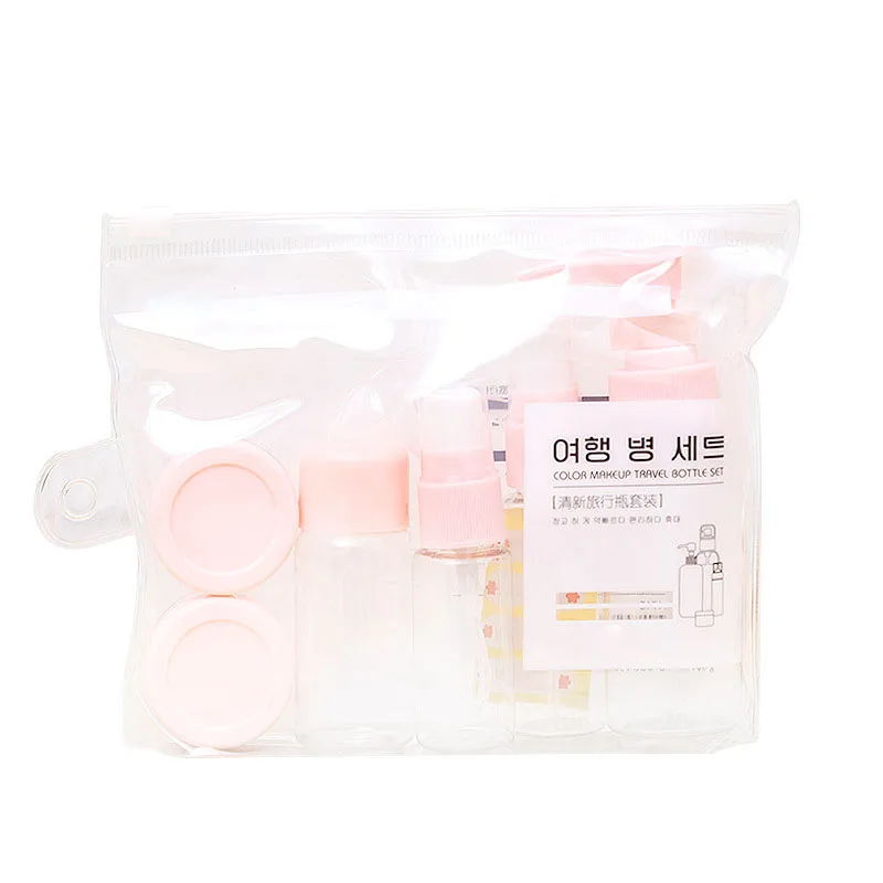 

Plastic Travel Kit Bottle 7pcs Cosmetic Travel Set