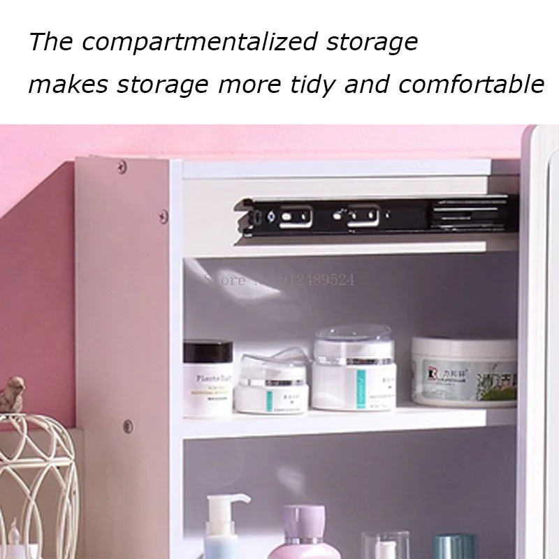 Meja Rias Putih Minimalis Modern Baru Meja Rias dengan Kursi Loker Cermin Lemari Terpadu Meja Rias Meja Rias Putih