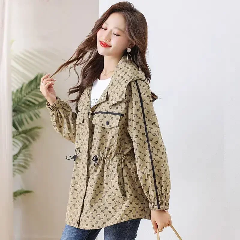 Women's Windbreaker Jackets Spring Autumn Loose Female Coat Sale Cheap Great Long Sleeve Fashion 2025 Luxury Vintage Trend Offer