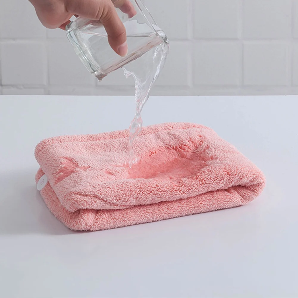 

Efficient Fast Dry Hair Cap Thickened Absorbent Towel for Women Post Wash Hair Care Convenient Hanging Design Coral Red