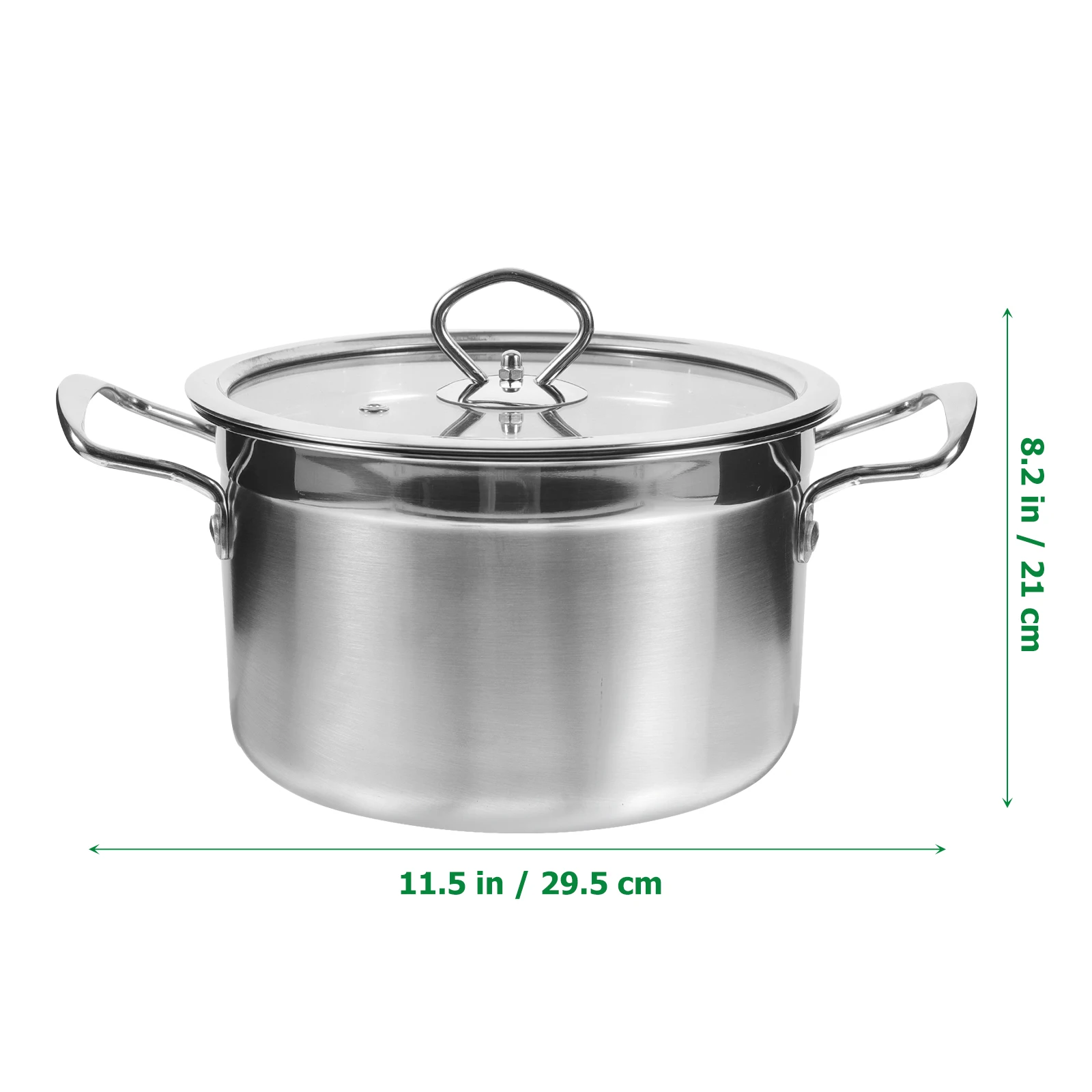

Stainless Steel Soup Metal Stock Pot Double Handles Large Capacity Kitchen Cooking Pot With Lid Deep Stovetop Cookware