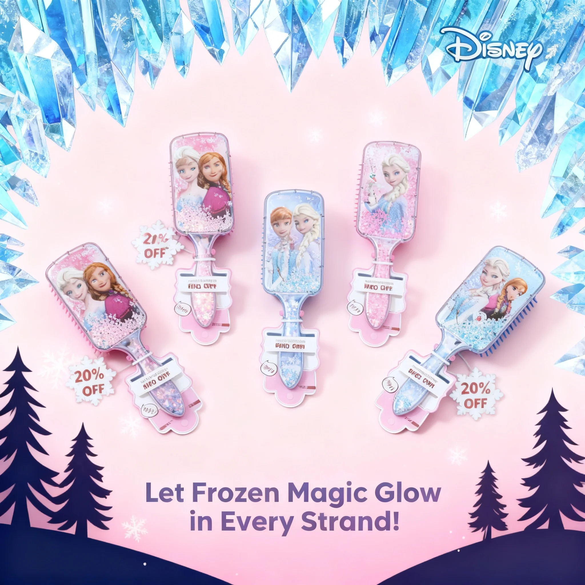 Frozen Elsa Minnie Mickey Mouse Air Cushion Massage Comb Hair Brush Hairdressing Styling Tool for Kids Children Girls