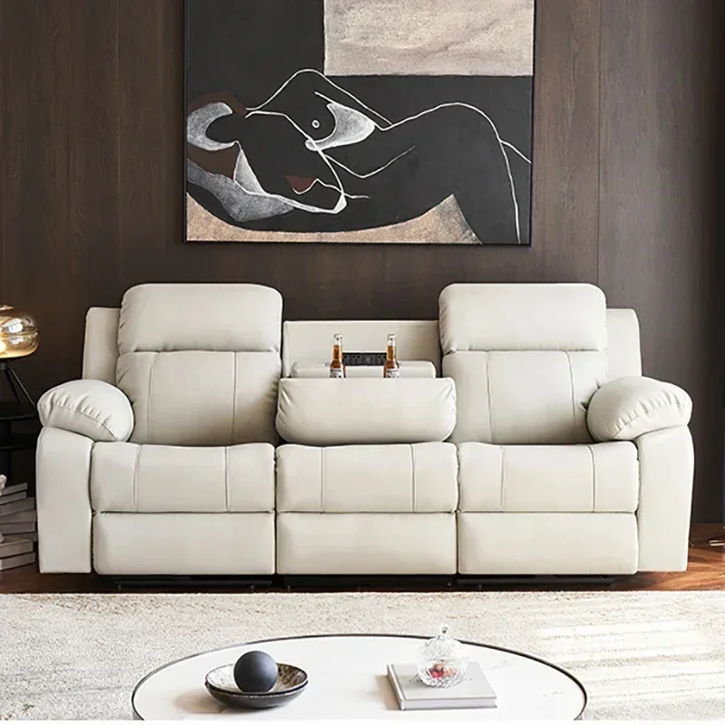 

ReclinerMassage Bed Electric Accent Chair Lounge Cheslong Leather Italian Furniture