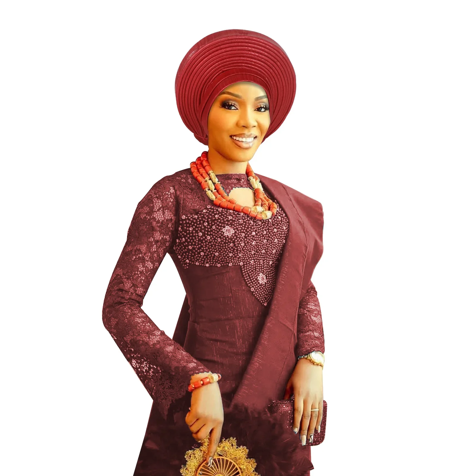 بريق ربطة الرأس Gele النيجيري الأفريقي قبعة Alread صنع السيارات Gele لحفل زفاف النساء الحجاب بونيه مسلم الحجاب رئيس التفاف