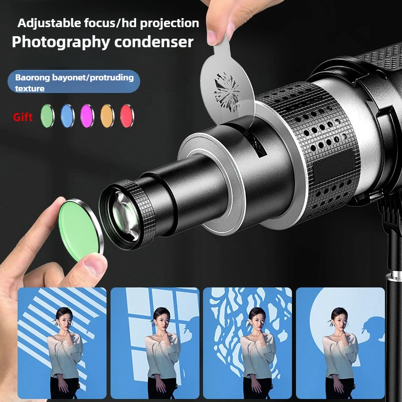 Photograph Spotlight  Conical Lens Video Photo Studio Kit with Optical Spotlight Lens For Godox Jinbei Bowens Bayonet Spotlight