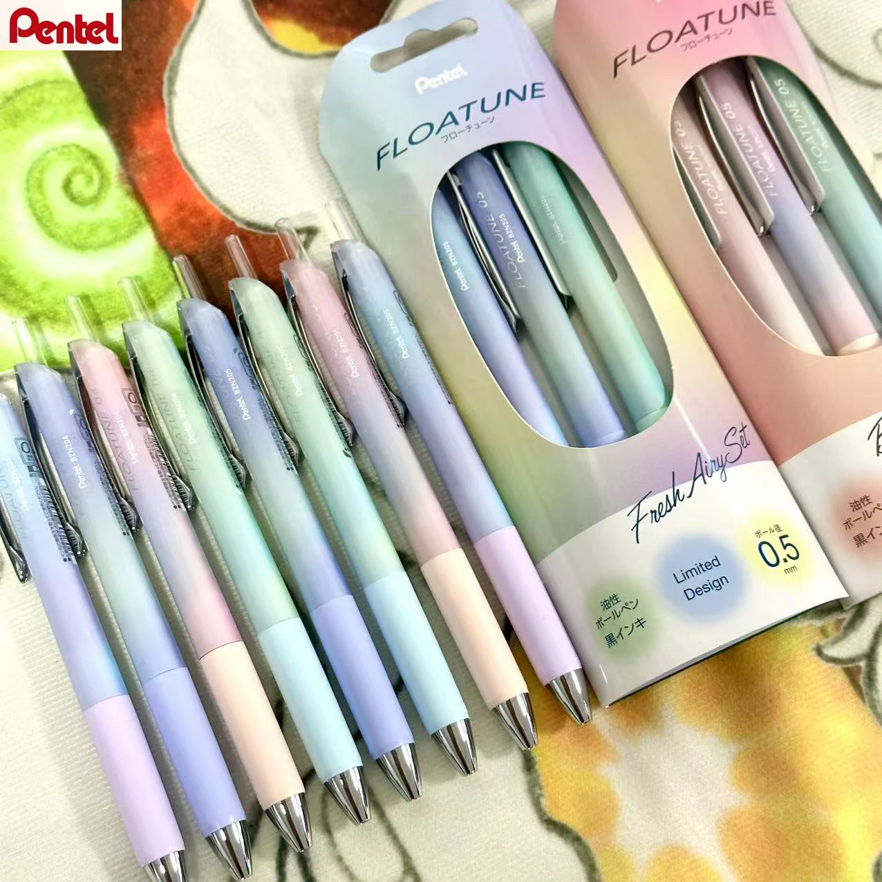 Pentel FLOATUNE Gradient Limited Ballpoint Pen,Smooth Low-Friction Writing 0.5mm Quick-Drying Oil-Based Ink aesthetic stationery