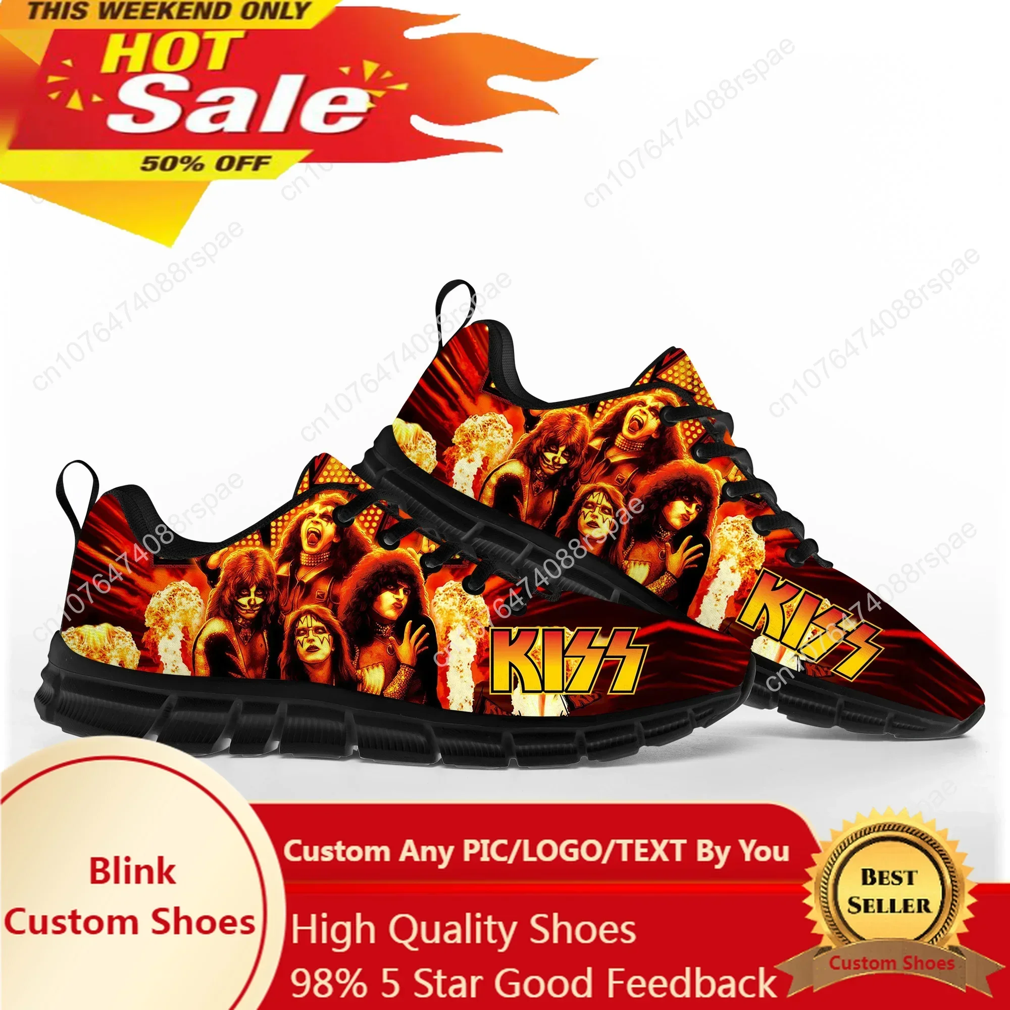 

Heavy Metal Kiss Rock Band Music Sports Shoes Mens Women Teenager Sneakers Casual Custom High Quality Couple Shoes