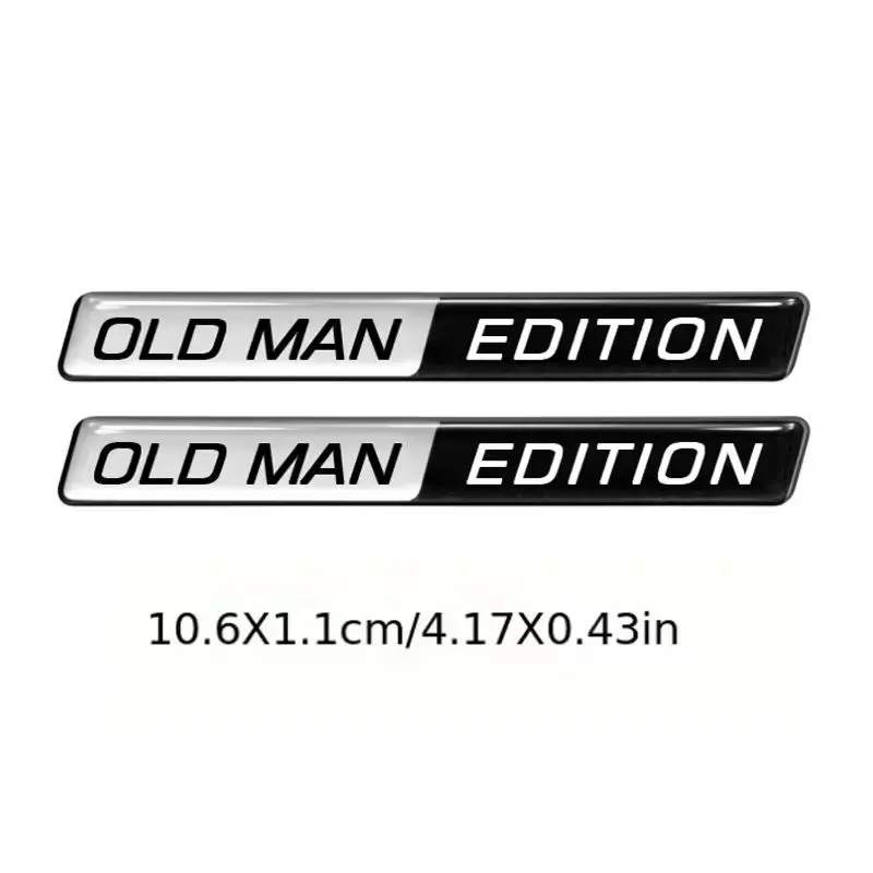 2pcs Old for Man Edition 3D Emblem Sticker Badge Funny Man Edition Decals Car   Decoration for Universal Vehicle SUV Motorcycle