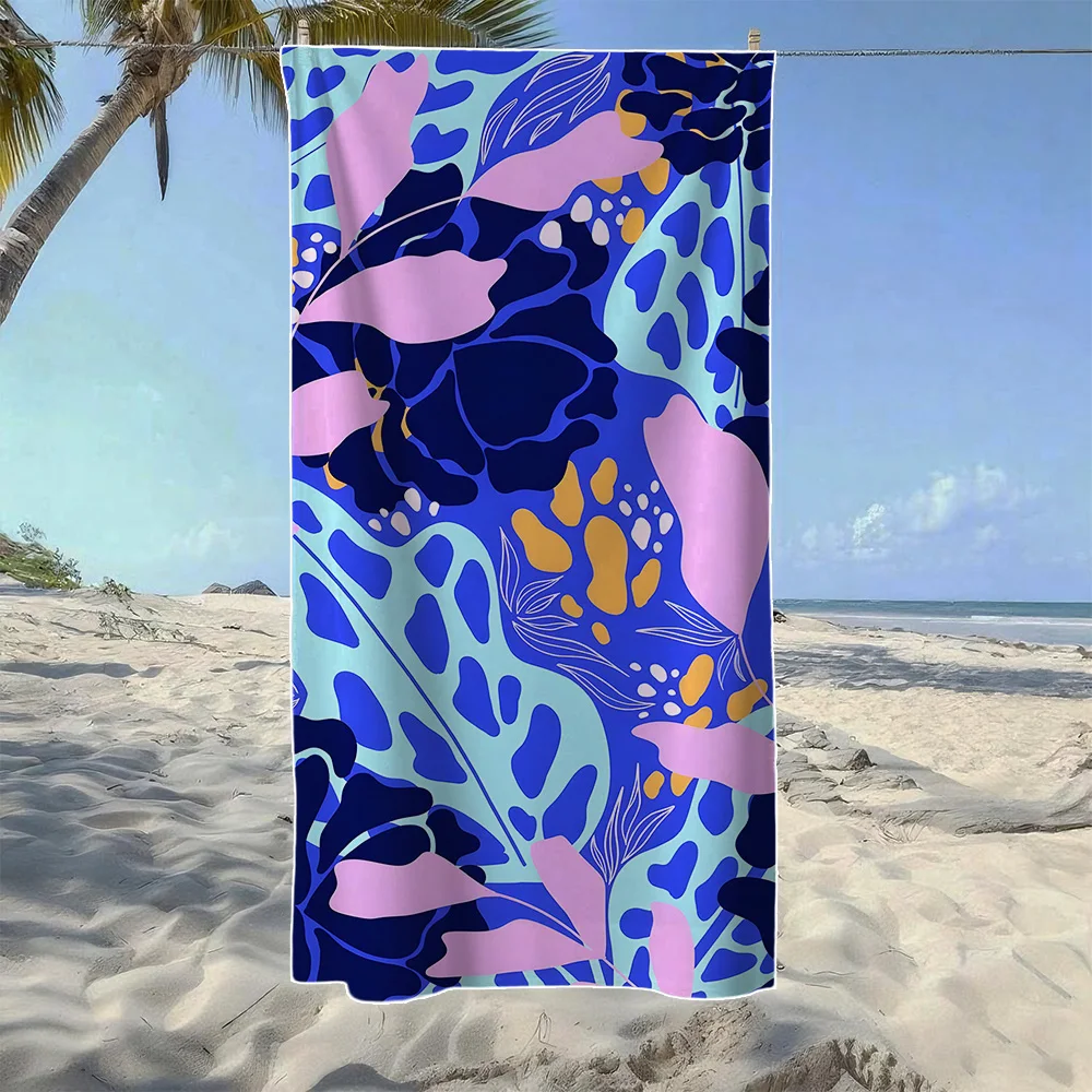 

Пляжное полотенце с цветочным и абстрактным узором мандала, мягкое, прочное, быстросохнущее, идеально подходит для летнего пляжа, плавания и кемпинга.