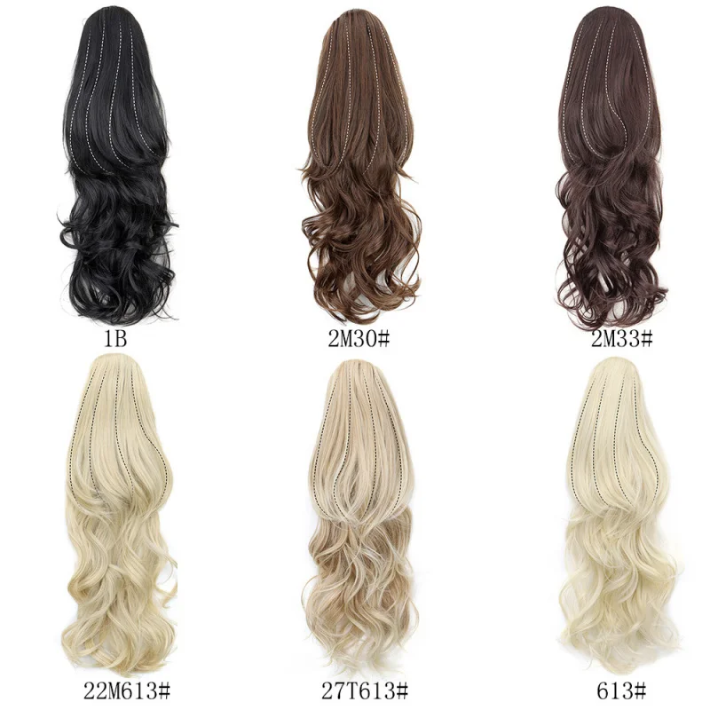 Women's wig , layered curly high , drawstring big wave fashion ponytail