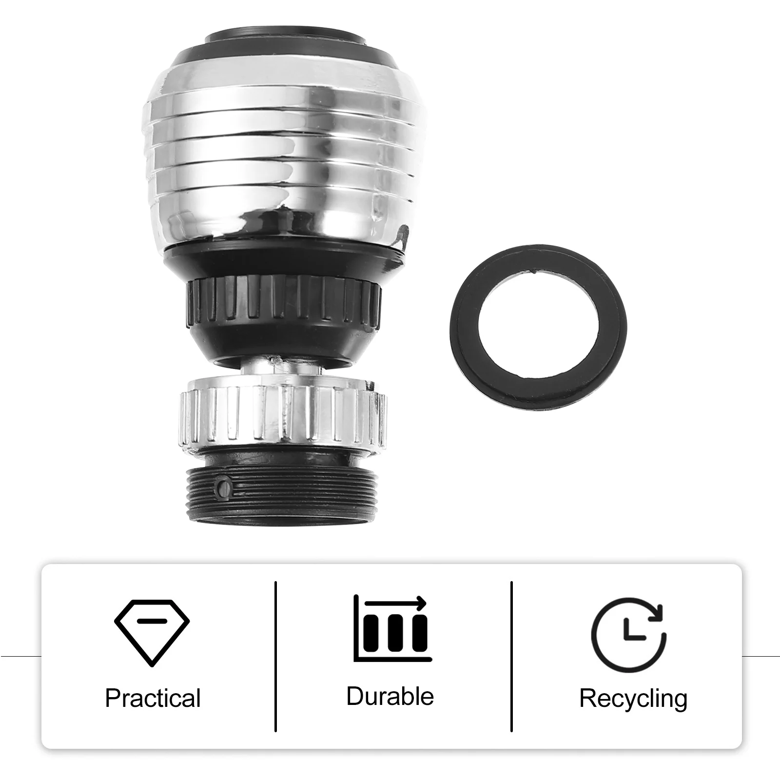 

Durable 360° Rotating Kitchen Faucet Sprayer Head Replacement Automatic Aerator for Sink Tap Easy Install Clean Thick Sturdy