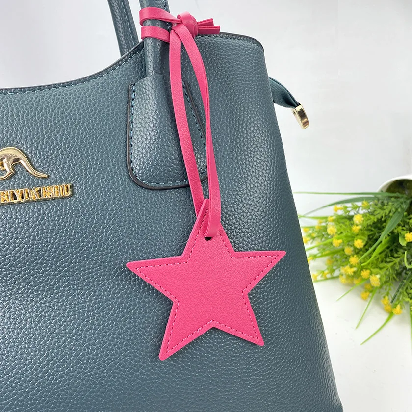 Star PU Leather Tassels Keychain Charms Tassels Five-pointed Star Tassels for Jewelry Making Key Chain DIY Craft Accessories