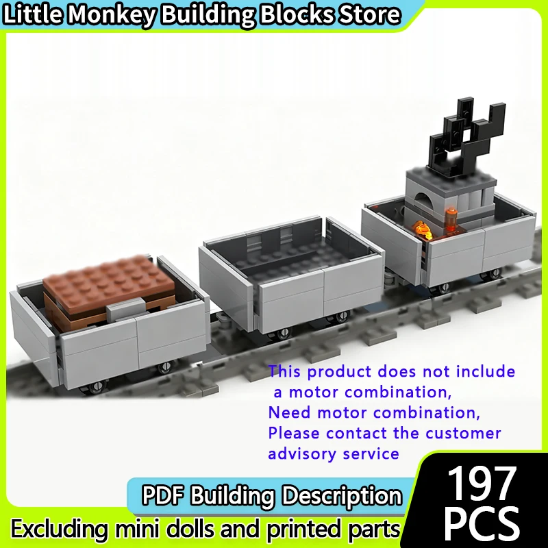 Modèle de voiture de ville MOC, briques de construction, Minecart ferroviaire avec trémie, technologie modulaire, cadeaux de vacances pour enfants, jouets à assembler, costume