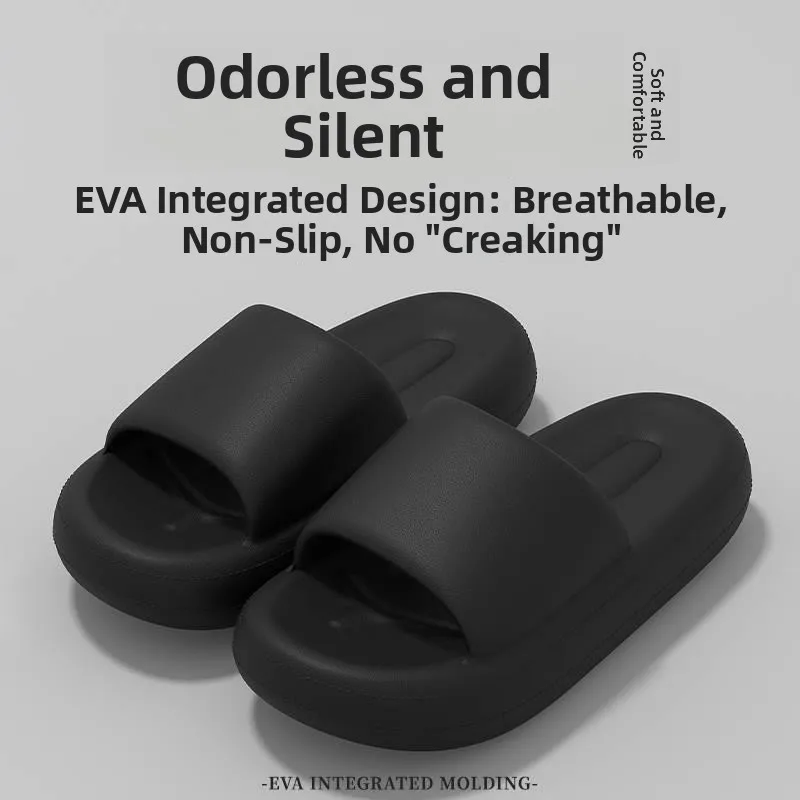 Slip-On Home Slippers Men Women Summer Anti-Odor Indoor Bath Non-Slip Indoor Outdoor Wearable Flat Sandals Comfortable Feeling