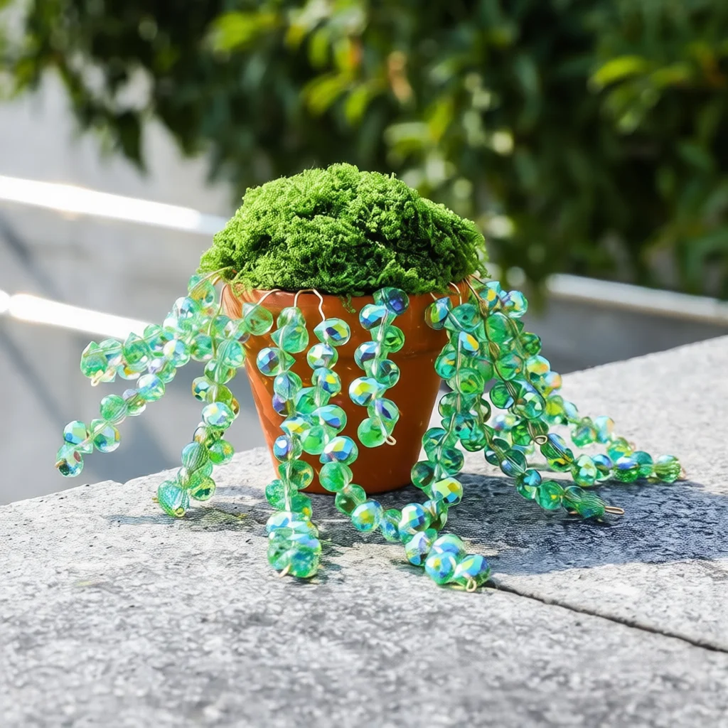 DIY Decorative Plant Kit Clay Pot Material Pack Crystal Beads Natural Branch Craft Supplies Home Garden Ornaments