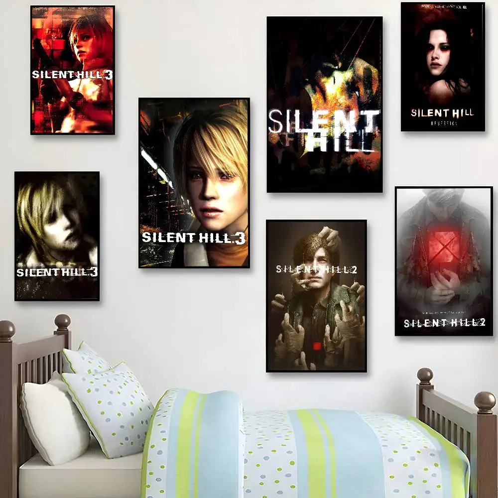 Pósteres de Anime del Clásico Videojuego Silent Hill 3, Adhesivos Decorativos para Habitación, Bar, Cafetería, Decoración Kawaii