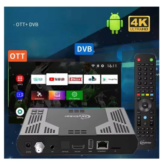 【正規品】Skylinker Z8 4K Android OTT+DVB-S2 ハイブリッド TV ボックス 5G Wifi H.265 DVB S2 FTA デコーダー デジタル衛星 TV レシーバー セットトップ