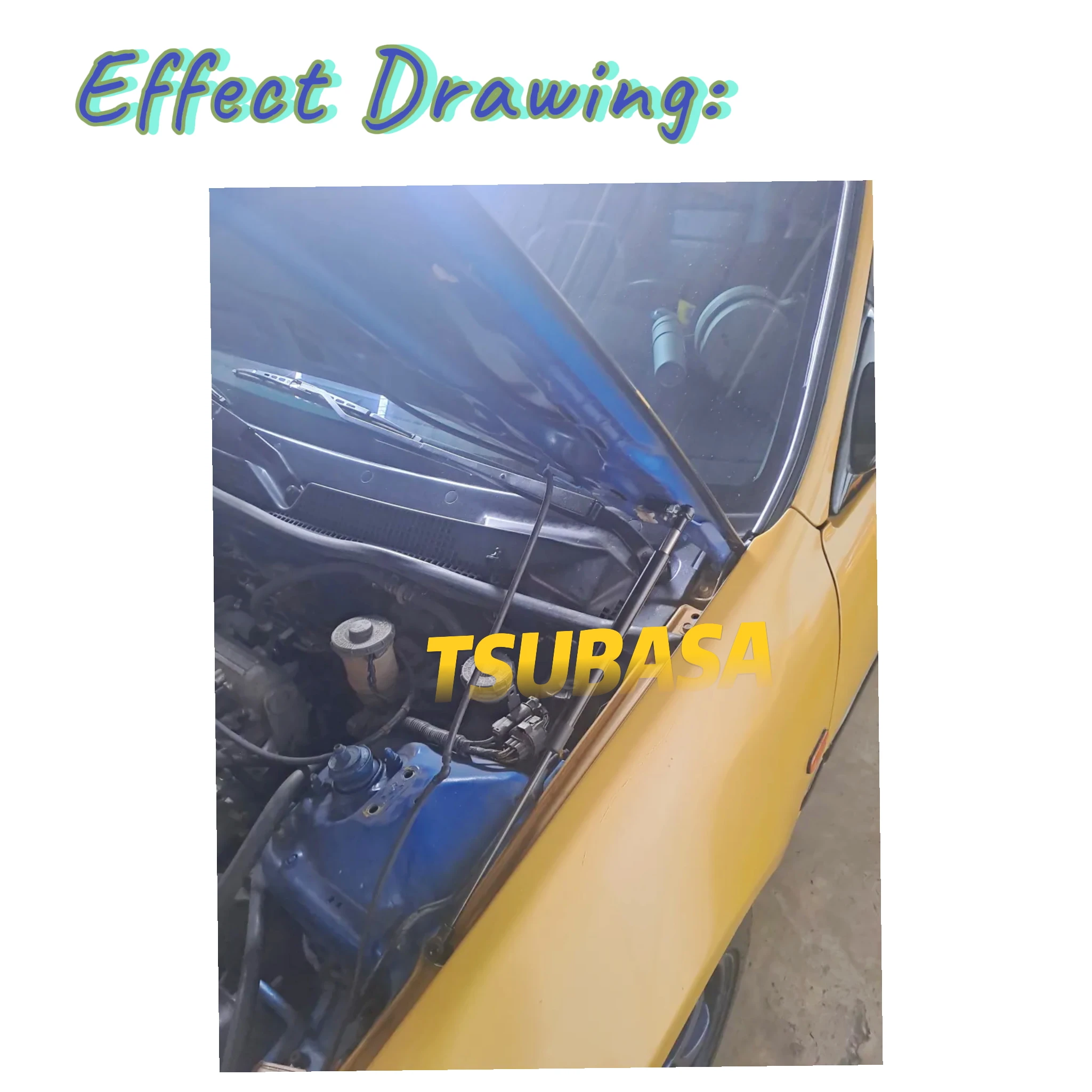 Motorhaubenstreben für 1991–1995 Honda Civic 5. EG EH EJ Modifizieren Sie den vordere Motorhaubenlift unterstützt Stoßdämpfer Kolbenstangenfeder-Requisiten Verin