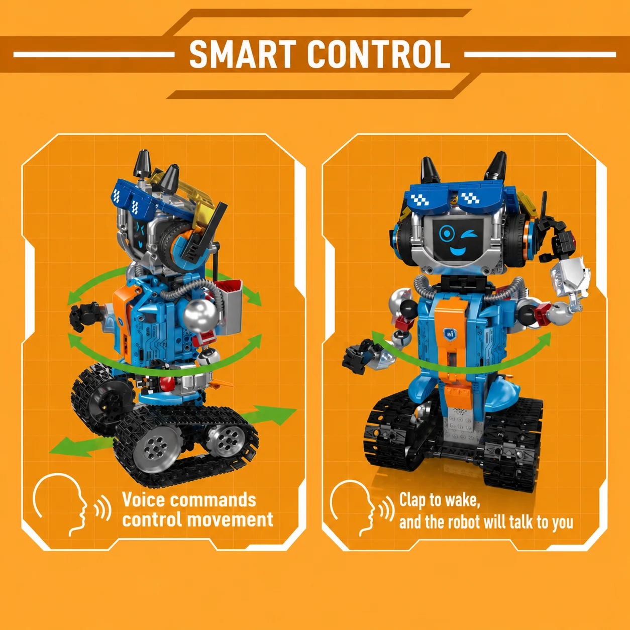 MOULD KING AI Robot Building Blocks Kit Programmable Smart Toy for Kids Teens STEM Education