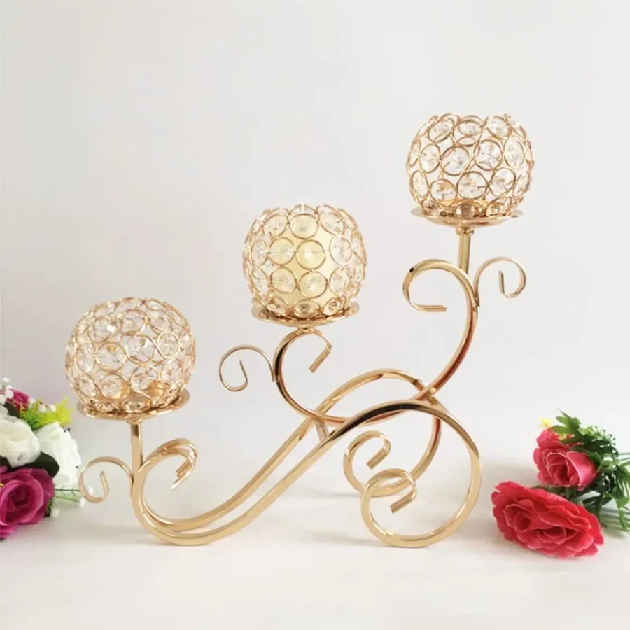 

Unique Candle Holder Birthday Outdoor Party Wedding Candle Holder Metal Tealight Stand Decor Table Golden Candelabros Home Decor