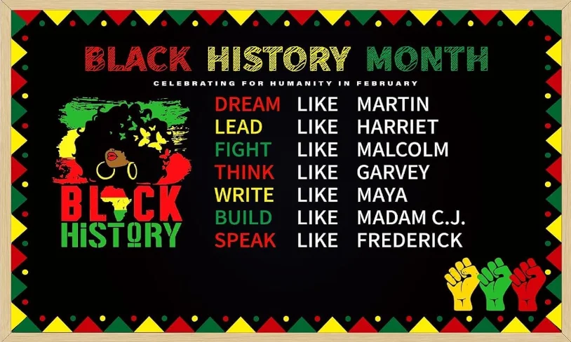 블랙 히스토리 월 배경 팬, 아프리카 아메리칸 블랙 히스토리 월 파티 배너 장식, 실내 야외 파티 벽