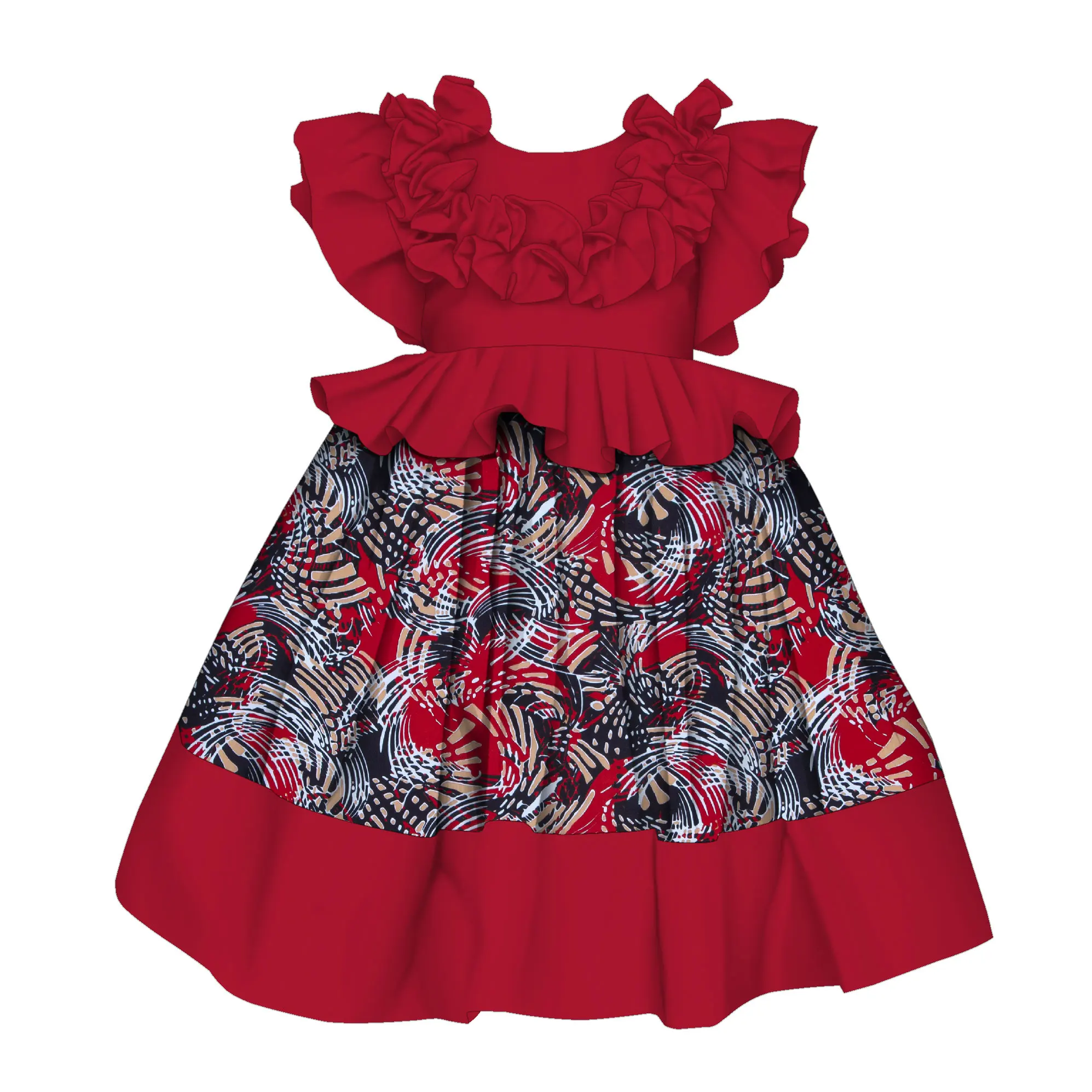 

ORIENTAR африканские платья для детей, традиционная одежда для девочек, милое детское праздничное платье Bazin Riche с африканским принтом WYT817